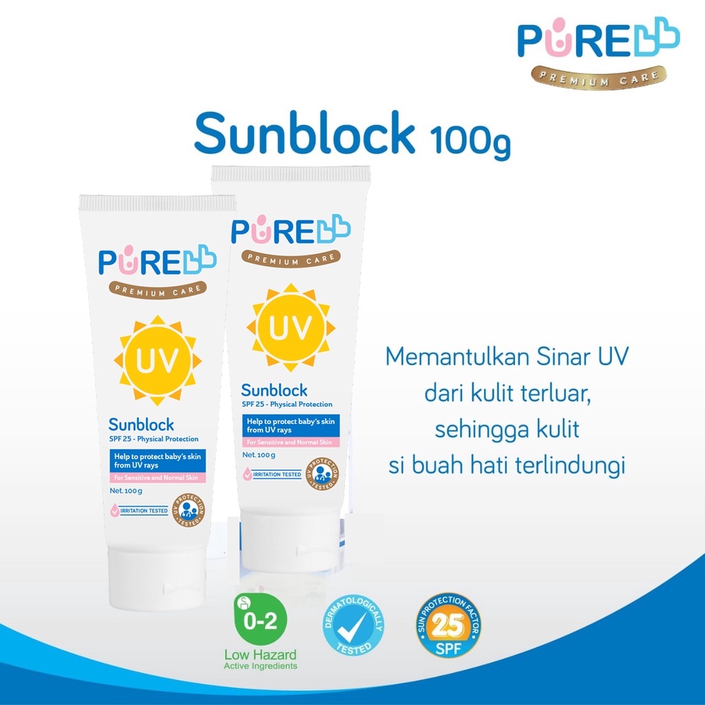 Sunscreen Sunblock Bayi Anak Pure bb Sunblock 100gr