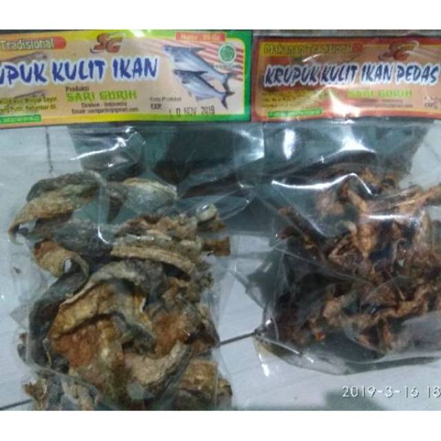 

Kerupuk kulit ikan tenggiri matang home made khas Cirebon netto 80 gram