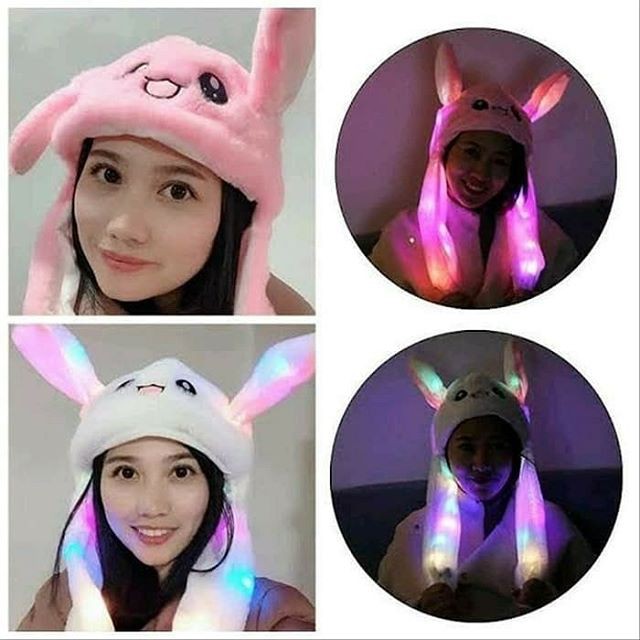 READYSTOCK BUNNY HAT LED TOPI KELINCI TIK TOK KUPING BERGERAK DENGAN LED