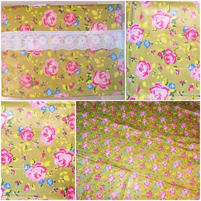 Promo TAPLAK MEJA MAKAN PLASTIK TEBAL ANTI AIR 4 6 KURSI MAWAR PINK IJO Berkualitas