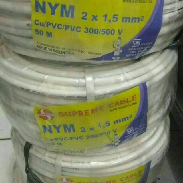 SUPREME Kabel NYM 2x1,5mm @50M Standar SNI-LMK