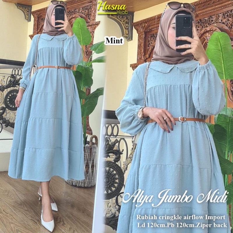 ALYA Jumbo Midi Dress By HASNA Best Seller