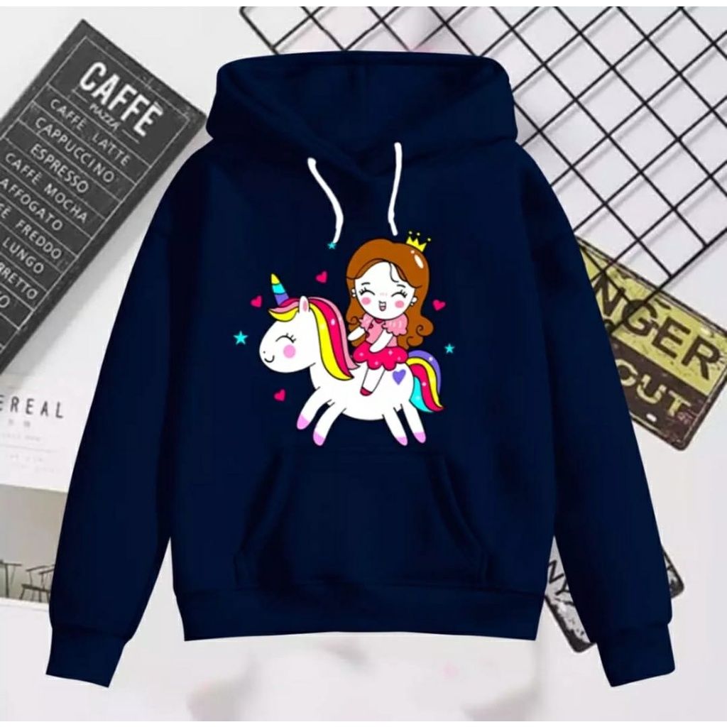 HOODIE ANAK PRINCESS WITH UNICORN / HOODIE ANAK WANITA TEBAL