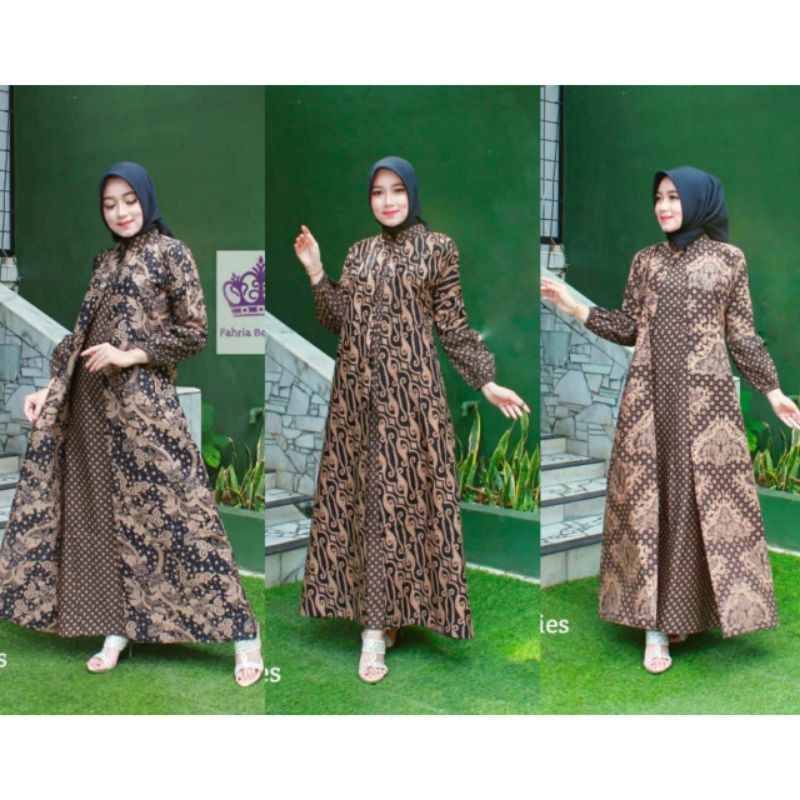 Batik Gamis Wanita jumbo, Gamis Syari, Gamis Batik Kombinasi, Gamis Murah,Dress Batik Wanita