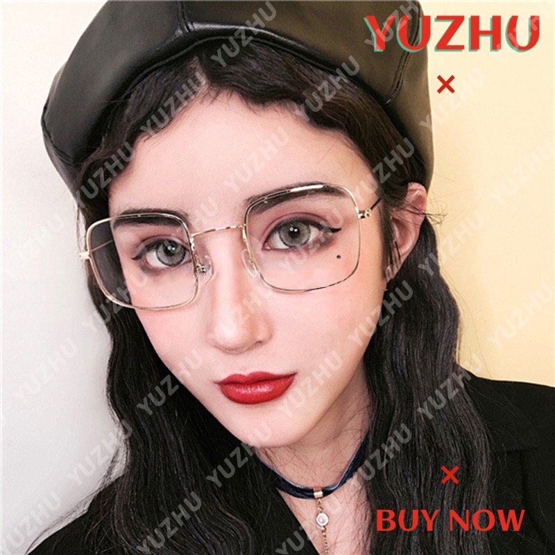 (YUZHU) Bayar di Tempat Korean Ulzzang Retro Besi Square Candy Color Kacamata Wanita/Pria Kacamata Hitam