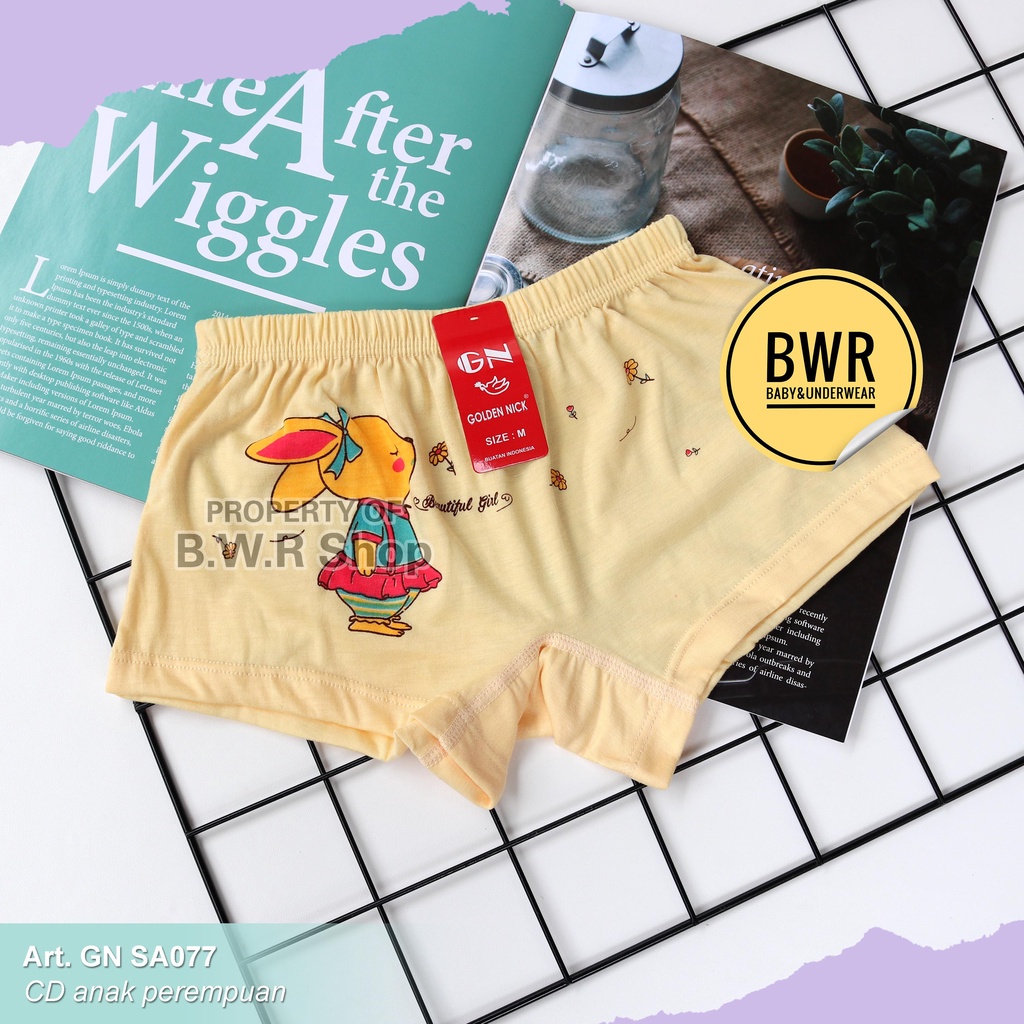 CD Boxer Golden Nick SA 077 / Celana Dalam Anak Perempuan Warna Motif | Bwr