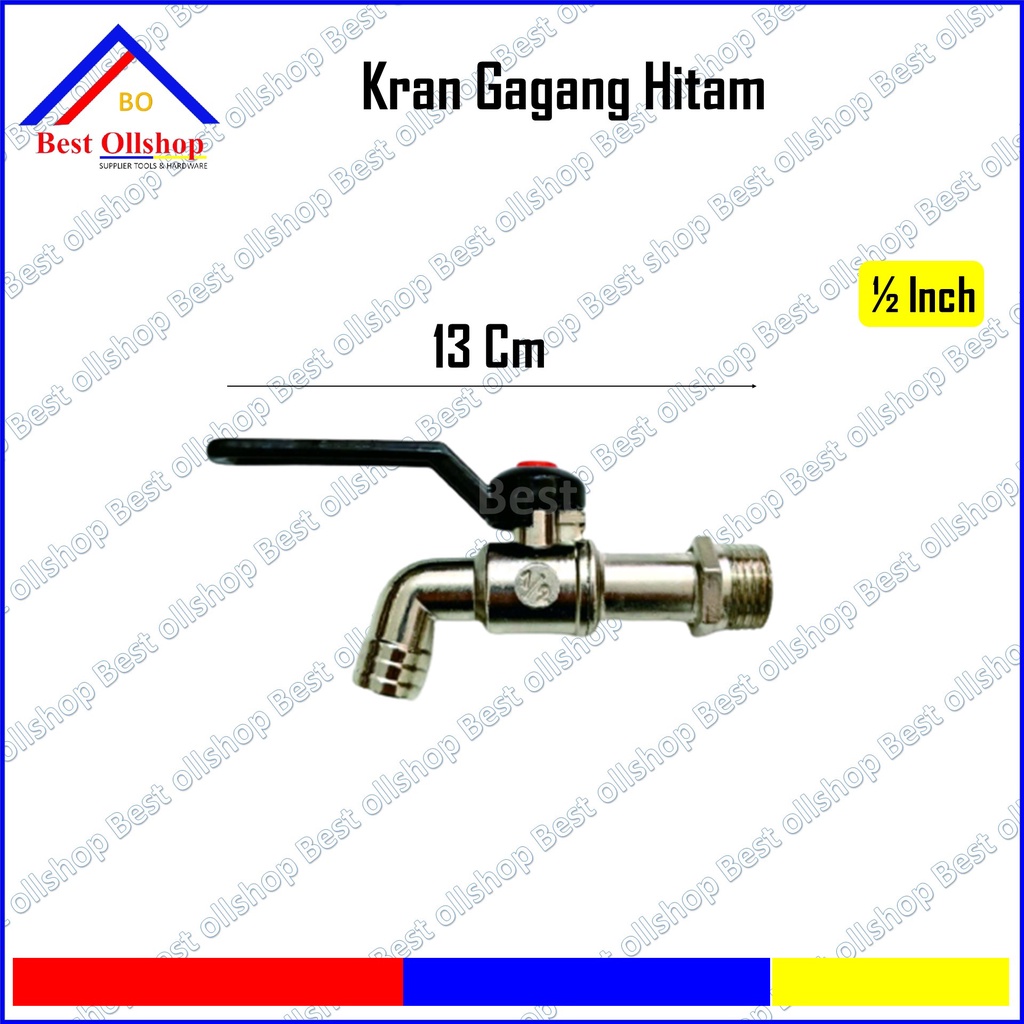 Kran air babet gagang hitam 1/2&quot; 3/4 inch / Kran Tembok / Kran Air Tembok Keran