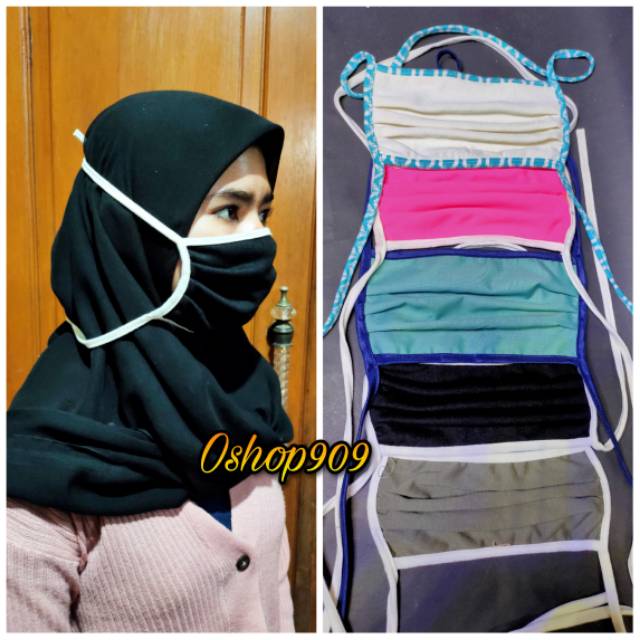 Masker Kain 2 lapis Anti Polusi Bisa Di Cuci Masker Hijab