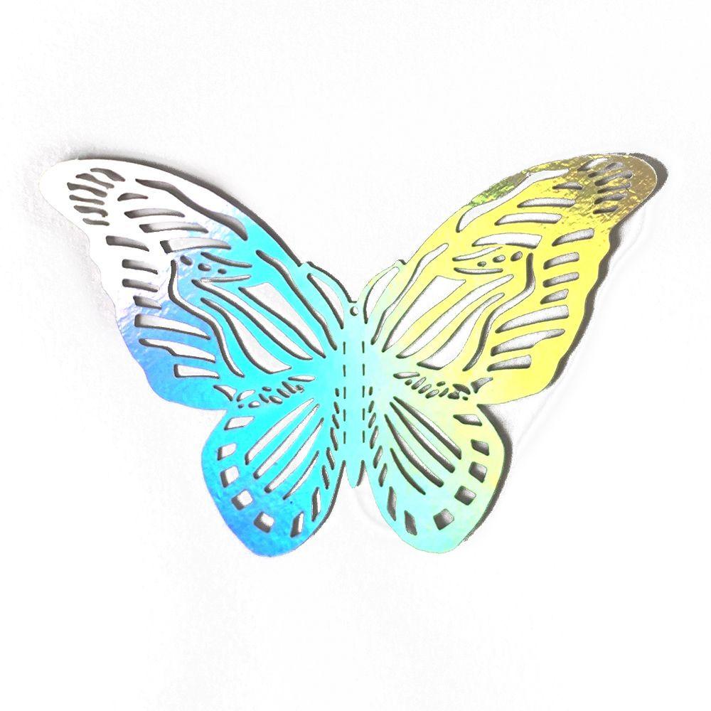 R-flower 12PCS/Pack 3D Butterfly Stiker Dinding Hadiah Pernikahan Nikmat Perlengkapan Pesta Berongga Kupu Decals