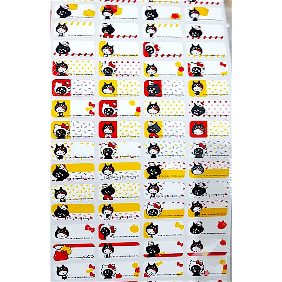 

Label nama anti air stiker waterproof Premium Hello Kitty Black Ori