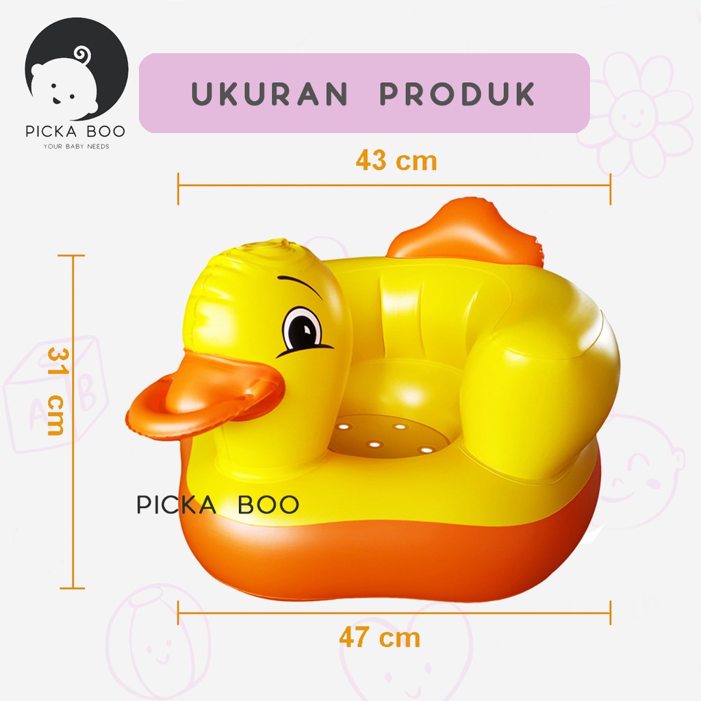 PICKA BOO Kursi Pompa Sofa Tiup Bayi Karakter Bebek