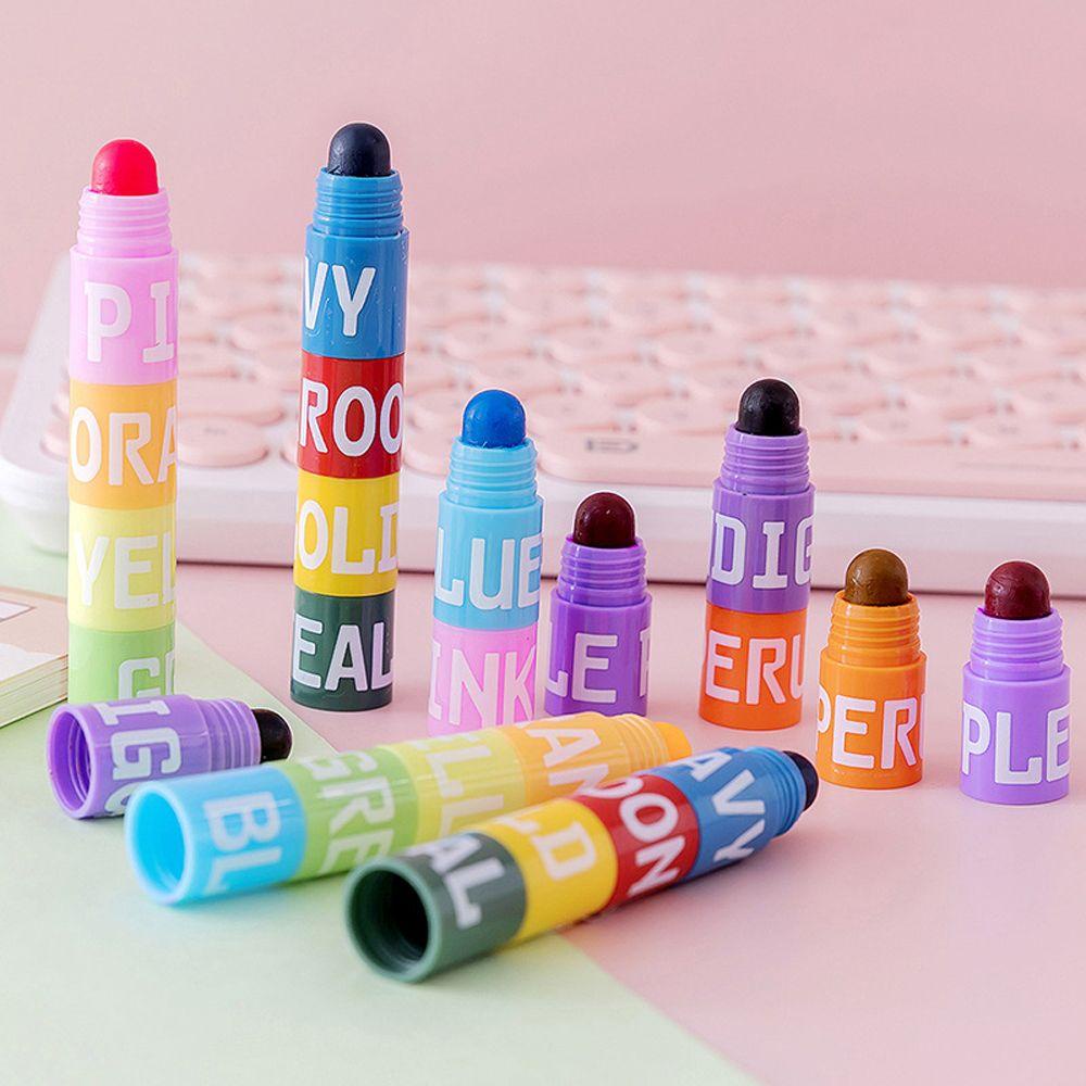 Lanfy Stabilo Spidol Lucu Jelly Warna-Warni Graffiti Perlengkapan Kantor Sekolah Siswa Lukisan Bolpen