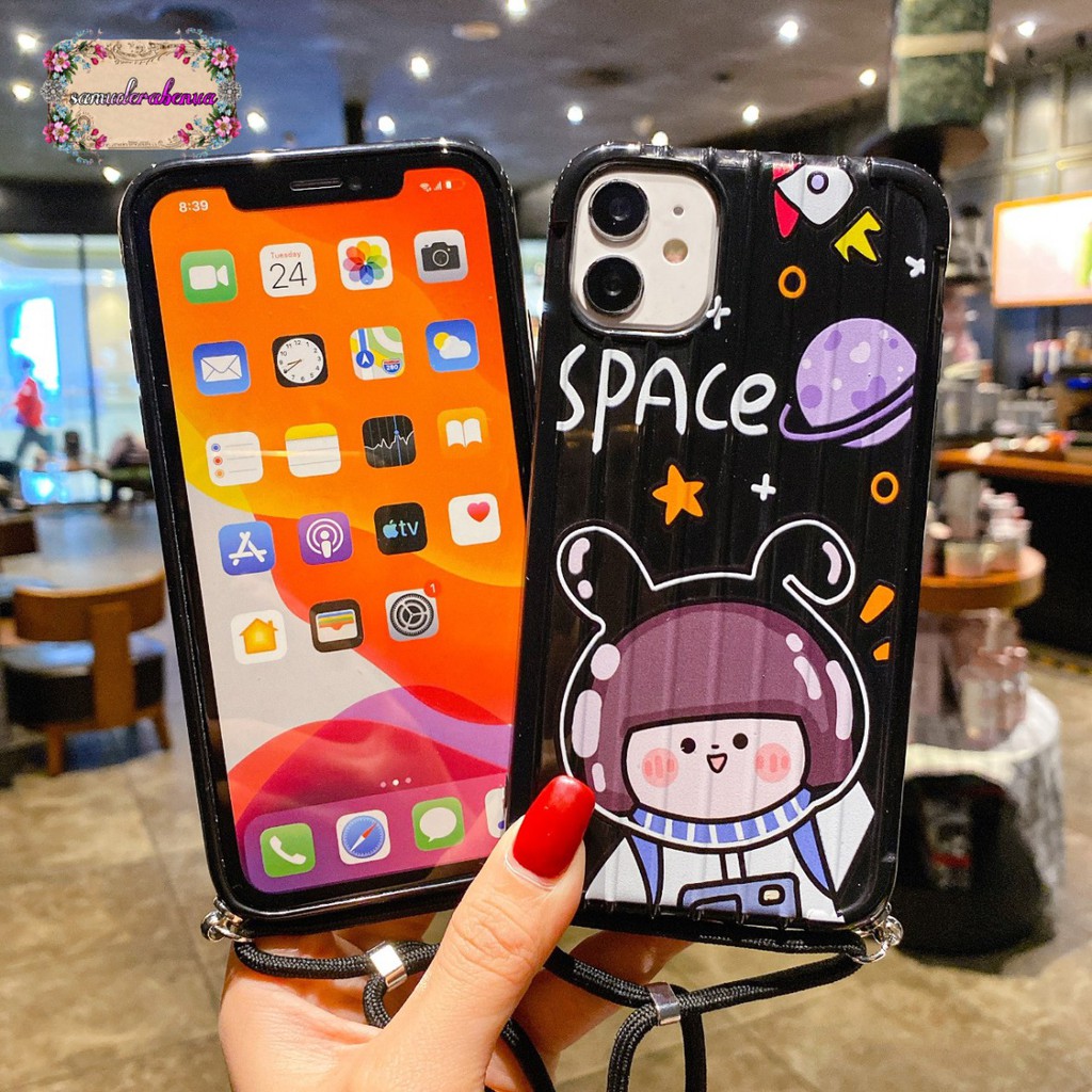 SS151 case Slingcase Lanyard SPACE Oppo F1s A59 A3s A5s A7 A11k A12 F9 A5 A9 2020 A31 A8 SB1481