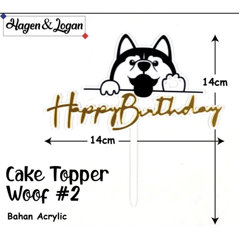 Cake Topper for Birthday / Hiasan untuk Ulang Tahun berbentuk Anjing yg Lucu