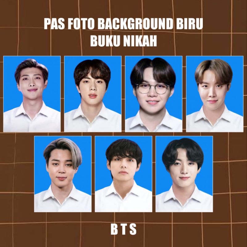 BTS Pas Foto Background Biru Buku Nikah