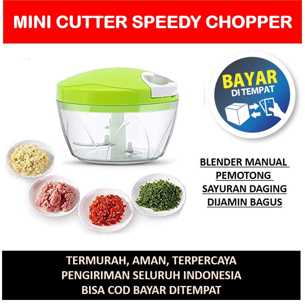 Blender Tarik Tangan Manual Speedy Chopper Mini Cutter Pemotong Sayuran Buah Daging