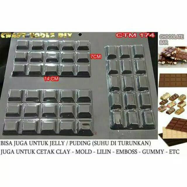 Cetakan Coklat Mika Cocobar Kotak Persegi Panjang Cocobar tempe