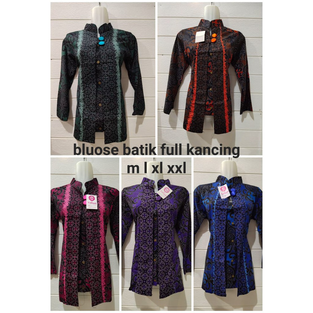 BLOUSE BATIK KERJA FULL KANCING