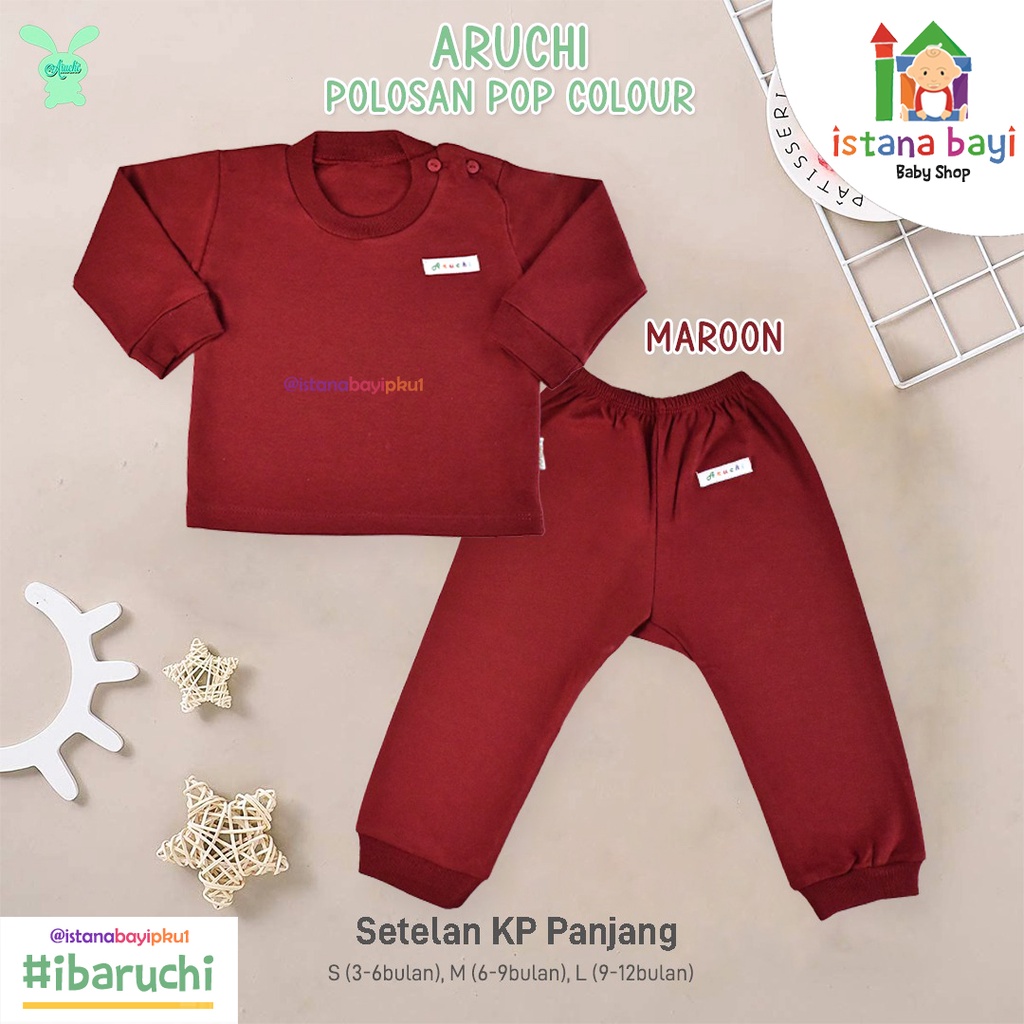 Aruchi Setelan Oblong Panjang Warna Boy / Girl - Aruchi Piyama Anak