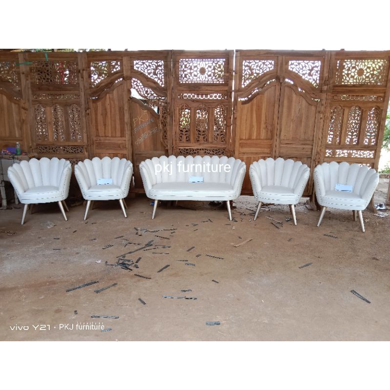 sofa pelaminan lesti / sofa kerang / sofa kipas / sofa pelaminan terbaru / KURSI KERANG JEPARA