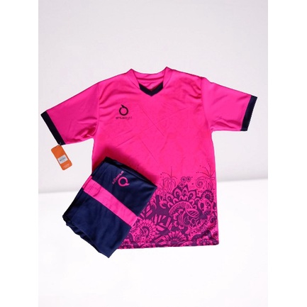 Setelam Jersey dewasa pria wanita sepak bola futsal  Batik motif Bunga warna Pink grade premium