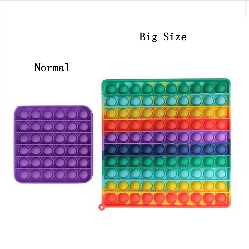 Mainan Fidget Pop It Eletronico Jumbo Bahan Silikon Warna Pelangi Ukuran 20cm Big Size Among US Untuk Edukasi Anak