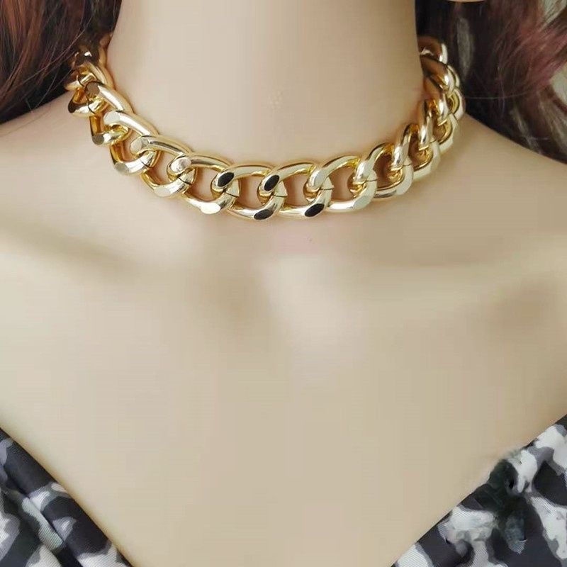 Kalung Rantai Bahan Metal Gaya Eropa Dan Amerika Untuk Wanita