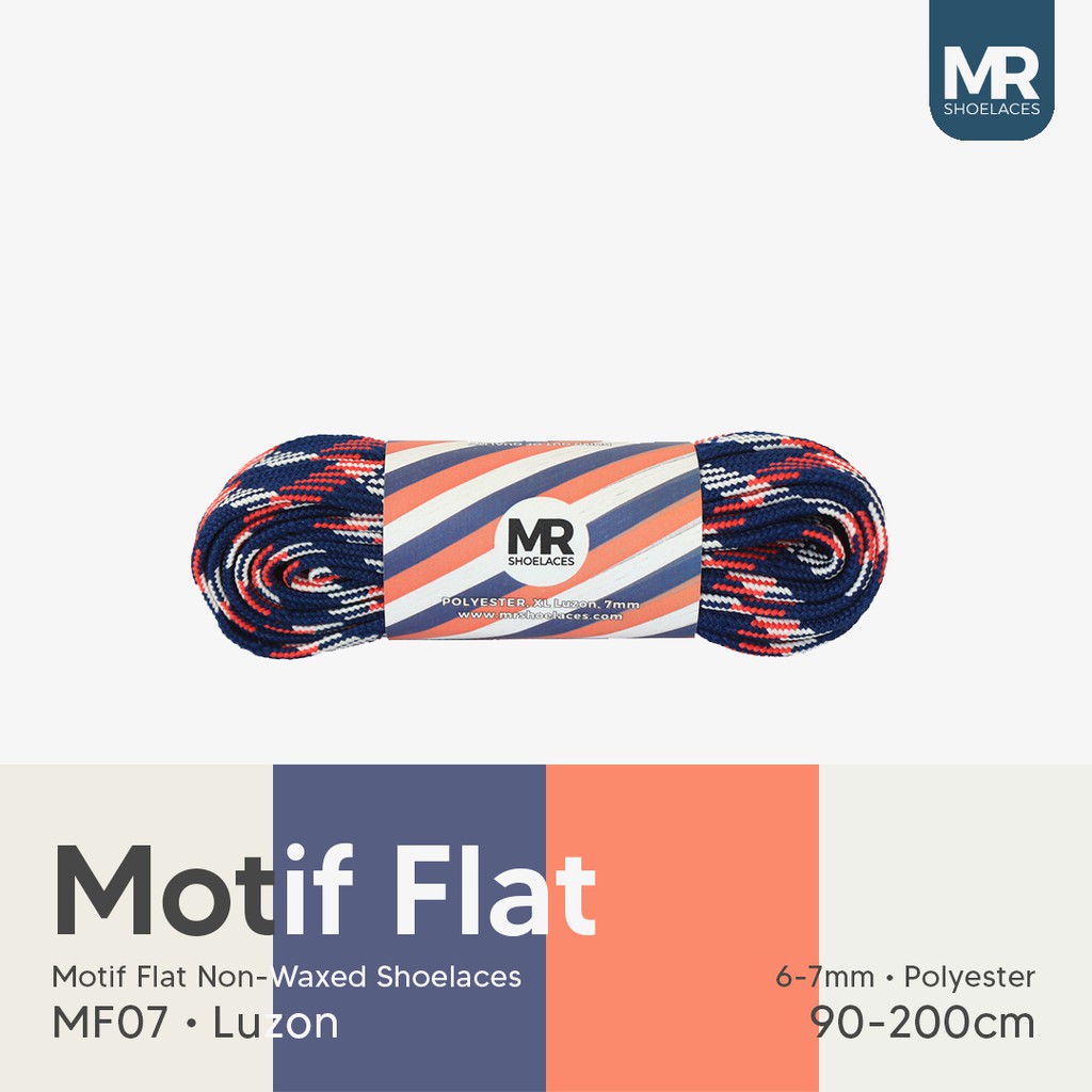 MR Shoelaces MF07 Luzon Tali Sepatu Motif Flat Gepeng 90-150cm Lebar 6-7mm