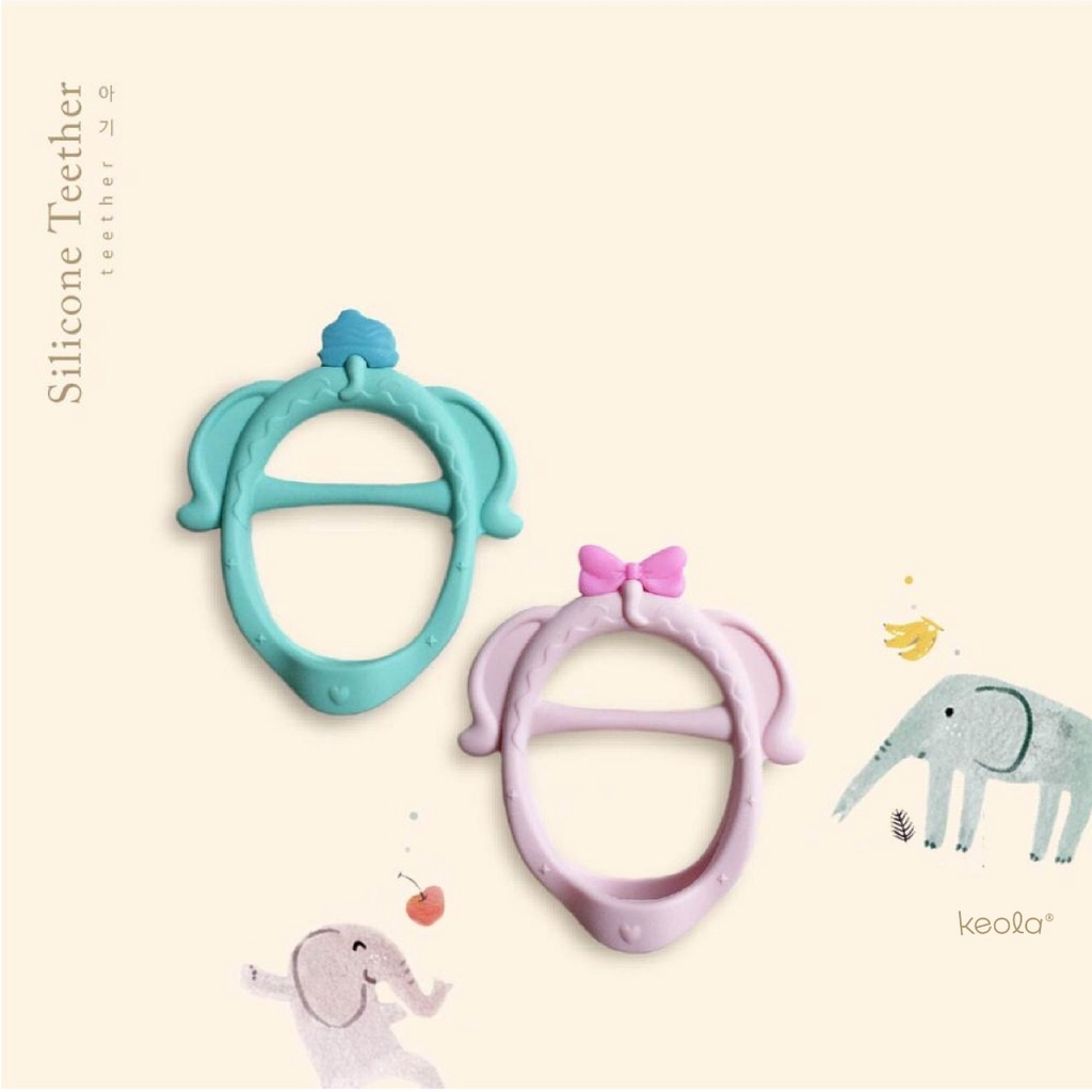 T24 - KEOLA Premium Teether Silicone  Baby Elephant / Gigitan Bayi Gelang