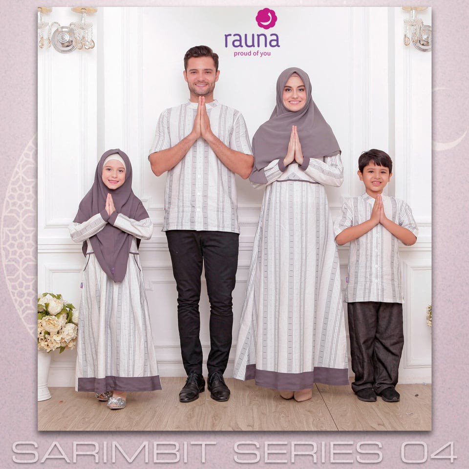 Busana Sarimbit Keluarga / RK - 170 Abu / Fashion Muslim