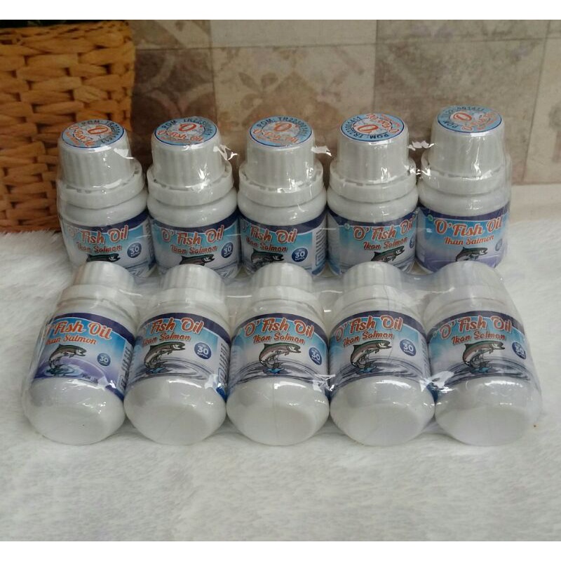 O Fish Oil Salmon (10 Botol) Minyak Ikan Salmon Omega 3 Vitamin Minyak Ikan Untuk Anak