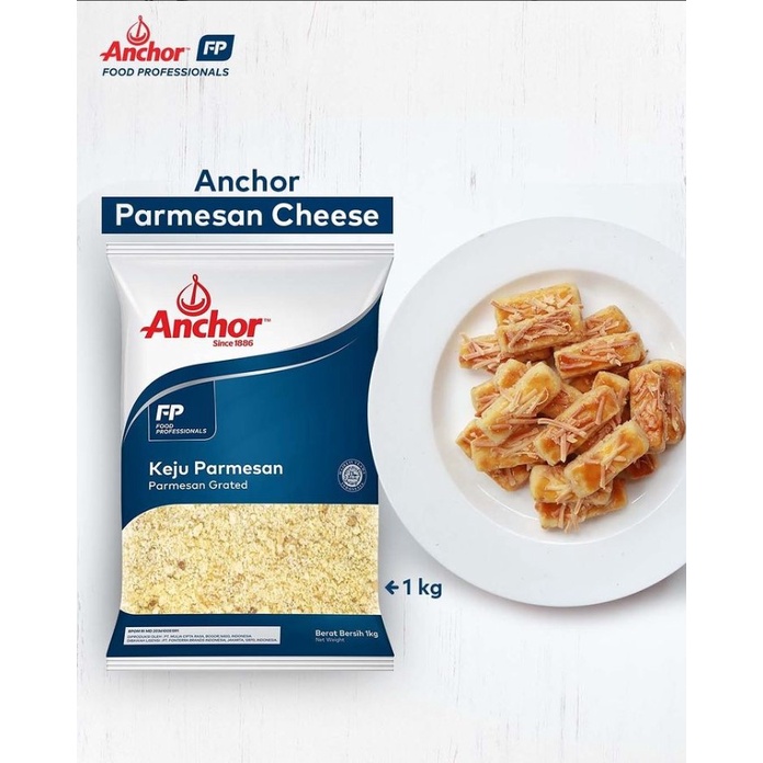 Anchor Keju Parmesan 100 Gr Cheese Grated Bubuk Halal Premium