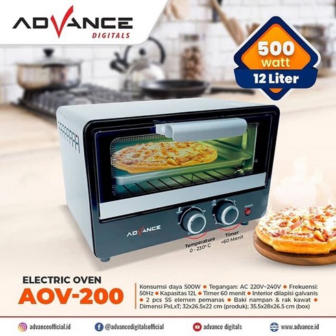 ADVANCE Electric Oven (Oven Listrik ) AOV-200 Kapasitas 12L