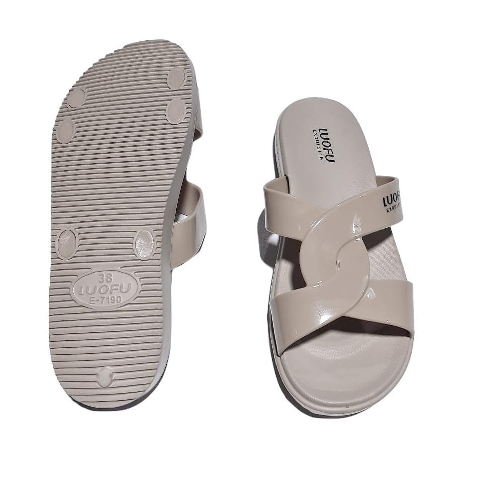 Menarik.. jelly sandal selop wanita luofu slop karet sendal cewek import E7190E01SL