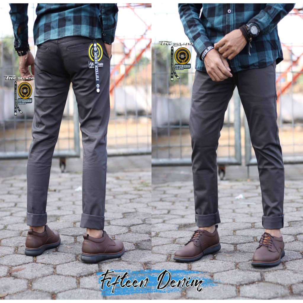 TERLARIS ! CELANA CHINO PANJANG PRIA DEWASA SLIM FIT BAHAN TEBAL PREMIUM ORIGINAL Fifteen Denim