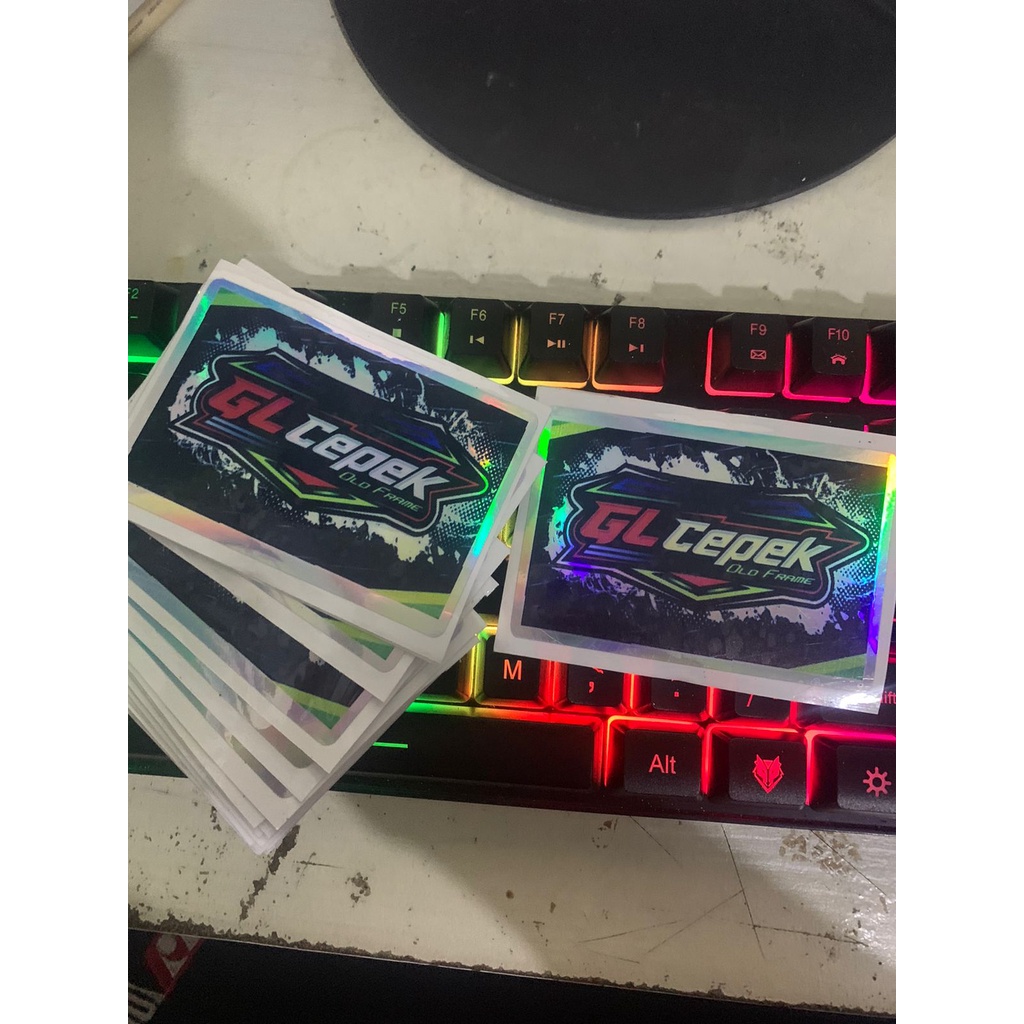 stiker gl cepek hologram princut cutting UV