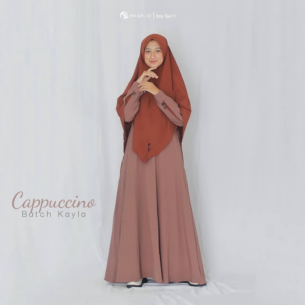 Gamis Set Khimar Batch Kayla - Cappucino | Original (Maretta Series)