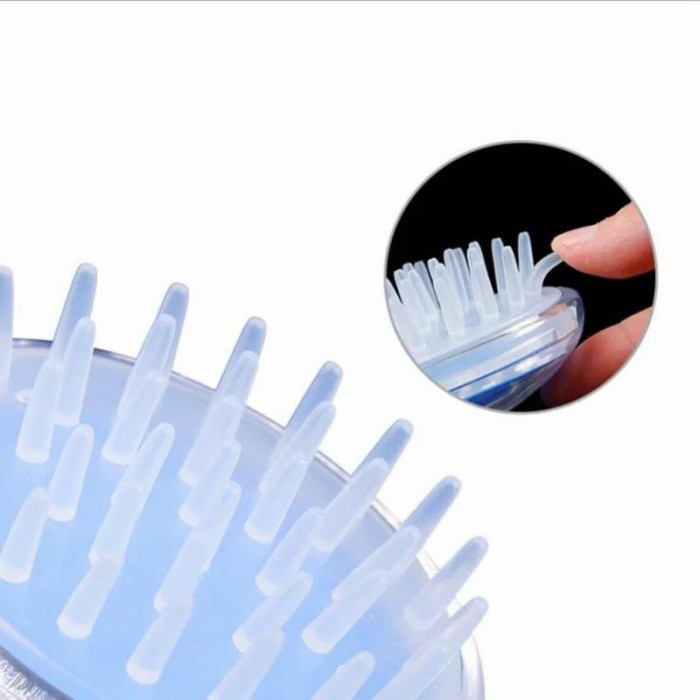 JG - COD - Sisir Keramas Sikat Rambut Pijat Kepala Salon Brush Silicone Shampo Massage Silikon