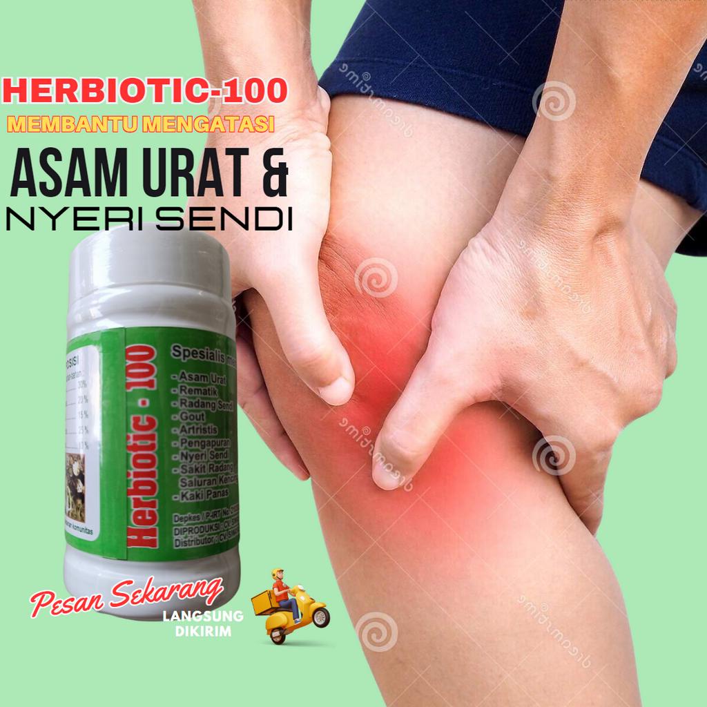 HERBIOTIC-100 Obat Asam Urat Nyeri Sendi Rematik Kolesterol Pegal Linu Persendian dan Encok Original