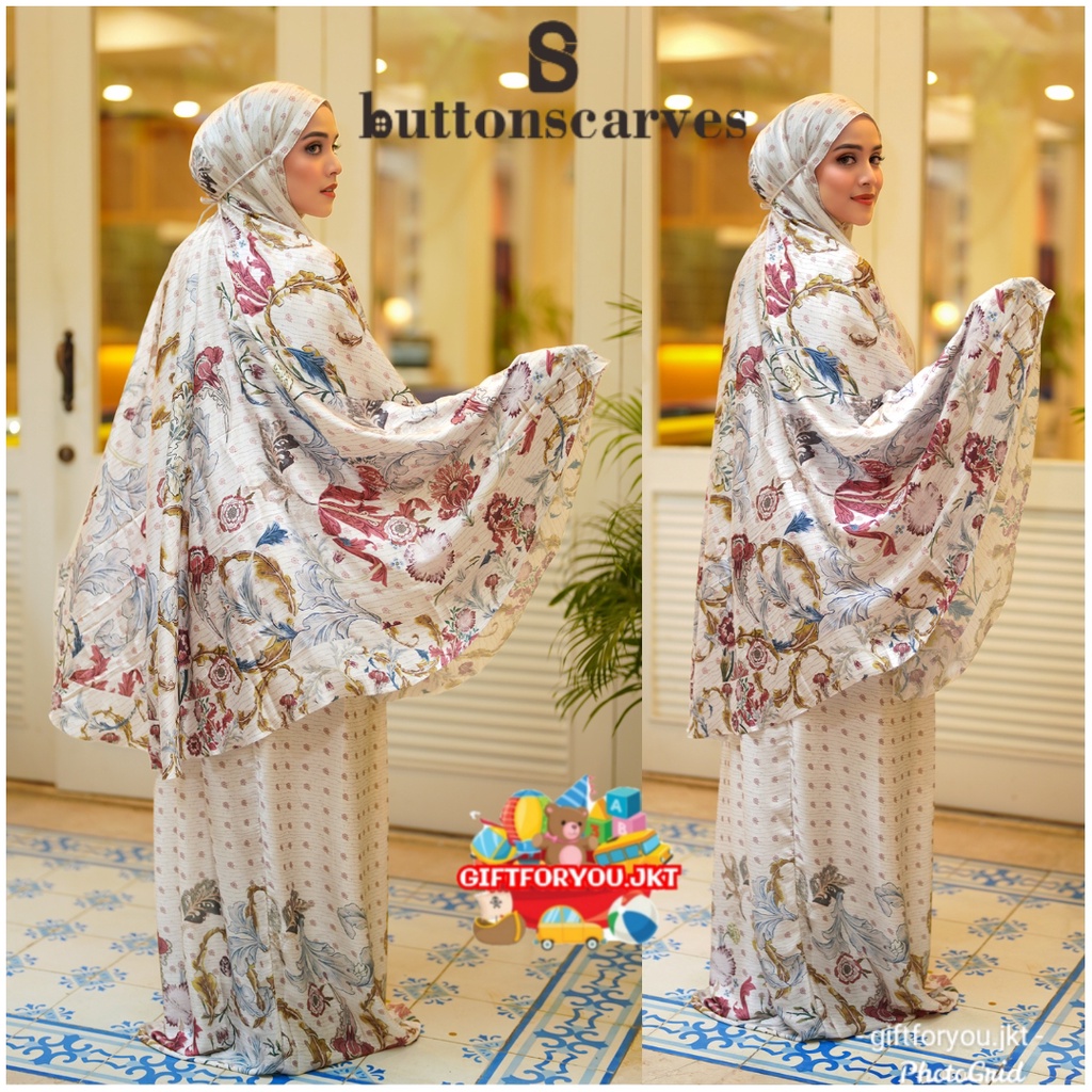 Buttonscarves The Royale Prayer Robe White Blue Jeans Mustard Navy Mukena Fashion Ibadah Hijab