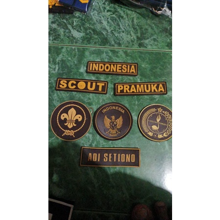 custom patch rubber nama atribut pramuka nametag badge