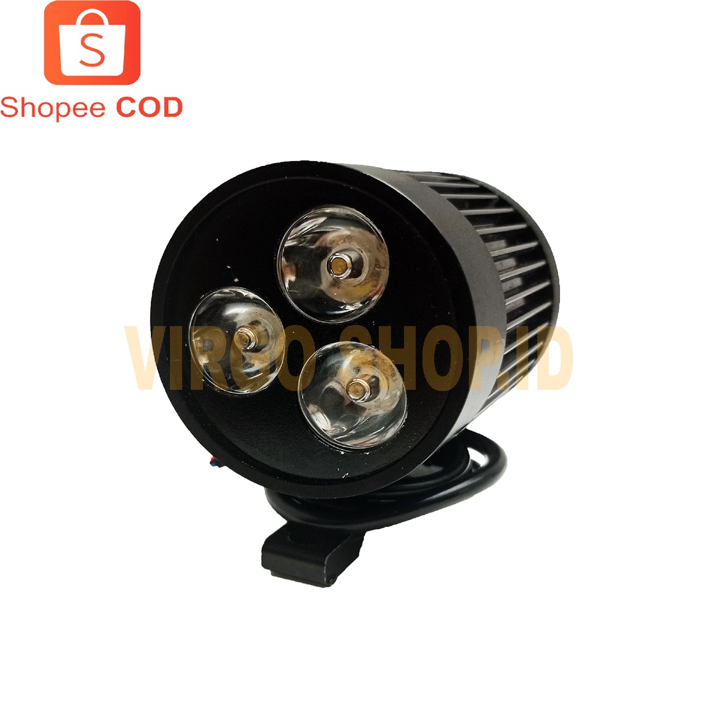 Lampu Led Tembak Cree U3 3 Mata Super Terang / Lampu Motor Led Super Terang / Lampu Tembak Motor Super Terang / Lampu Led / Lampu Tembak / Lampu Tembak Mobil Super Terang / Lampu Depan Motor Super Terang