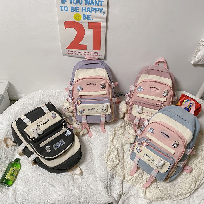 Tas Ransel Wanita Backpack Korea Impor 34 47 + BONEKA