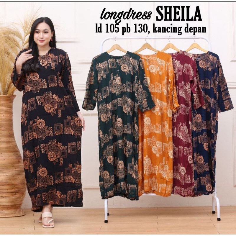 Daster panjang cabut warna Salwa Thalea sheila bahan rayon dada kancing depan busui bumil lengan panjang harga grosir murah wanita