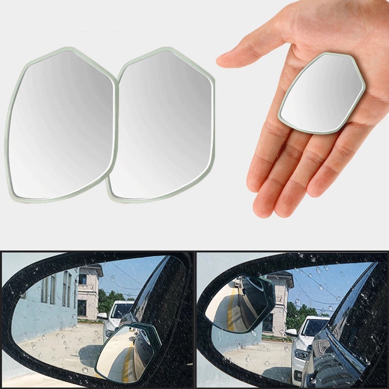 2pcs Kaca Spion Blind Spot Mobil Universal HD Sudut Lebar Adjustable Anti Hujan