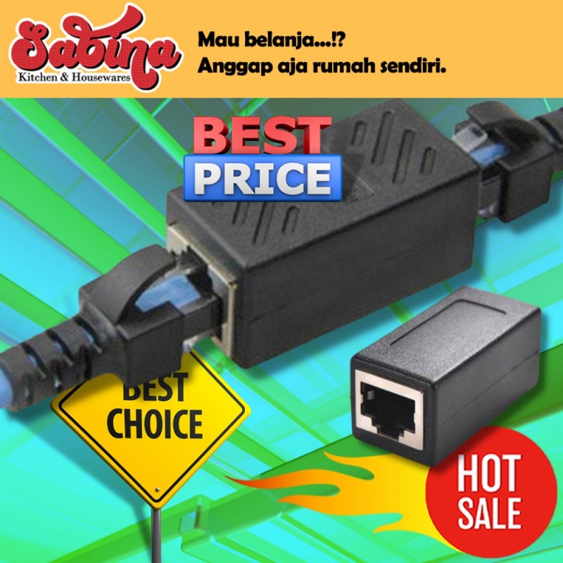 Kepala Adapter LAN Connector Kabel Jaringan RJ45 Female Female Cat6