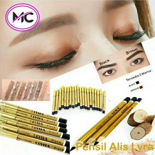 Pensil Alis Original Lyra Warna Hitam Coklat Gold Premium Asli Eyebrow Pencil Liner