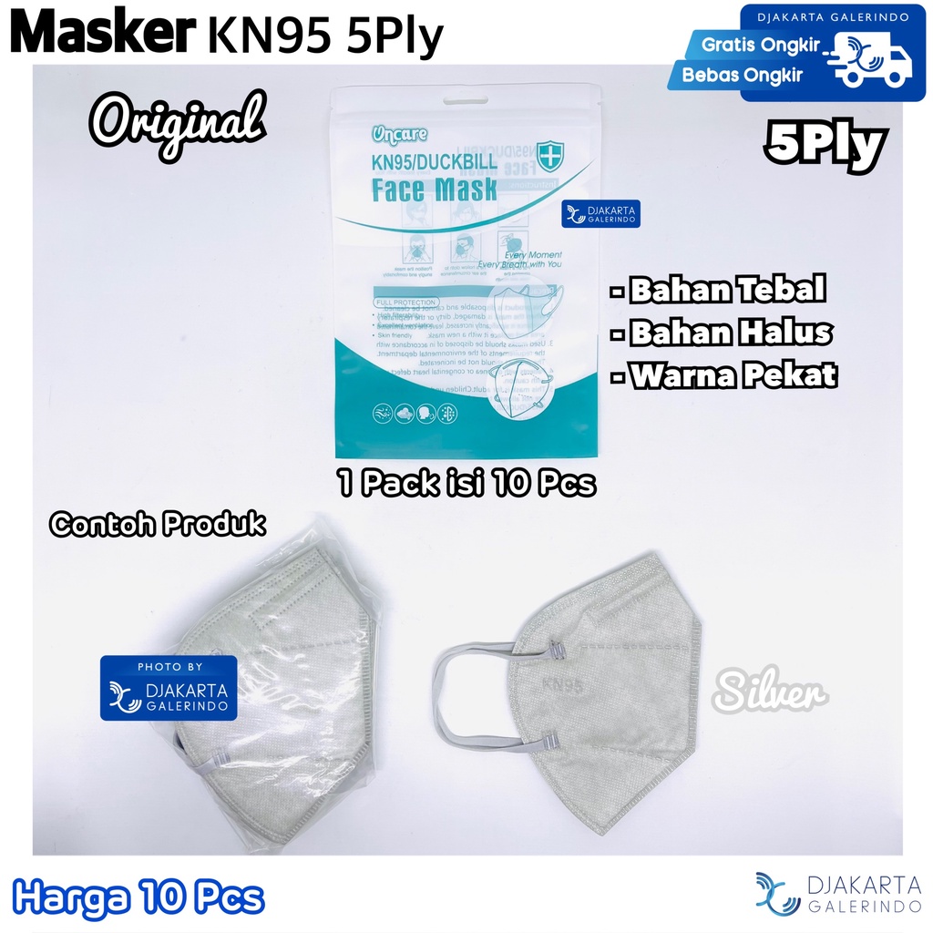 Masker KN95 Abu Grey 5Ply Tebal Original isi 10 Pcs