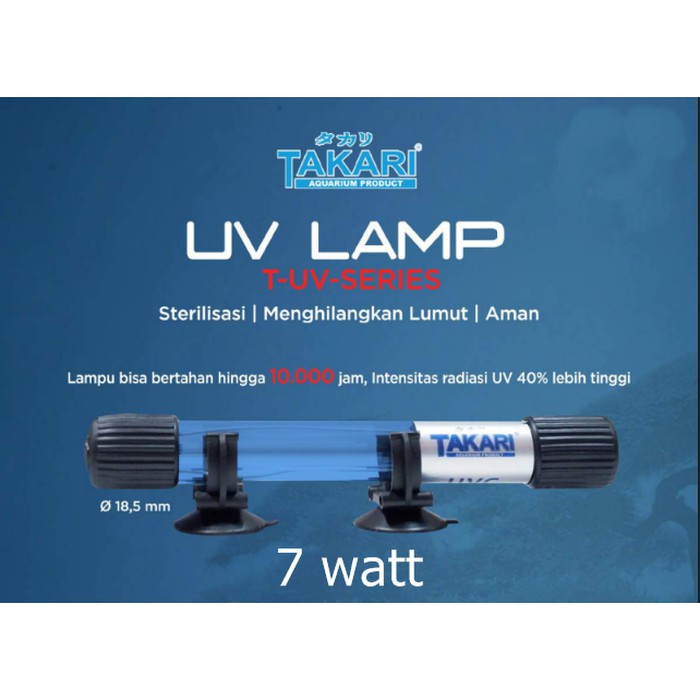 Lampu celup UV TAKARI  7 9 11 watt ultra violet submersible lamp aquarium aquascape