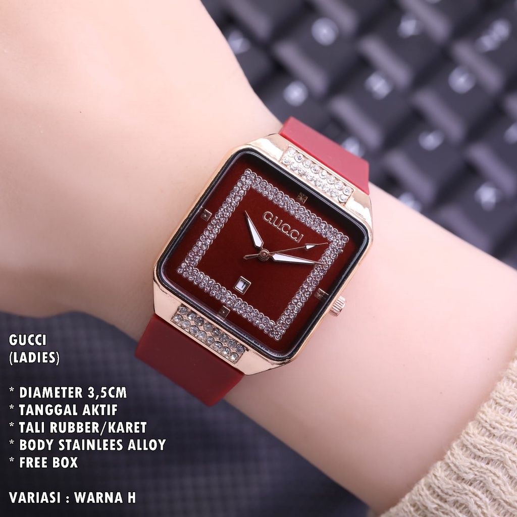 JAM TANGAN WANITA FASHIONTALI RUBBER BODY SEGI TANGGAL AKTIF